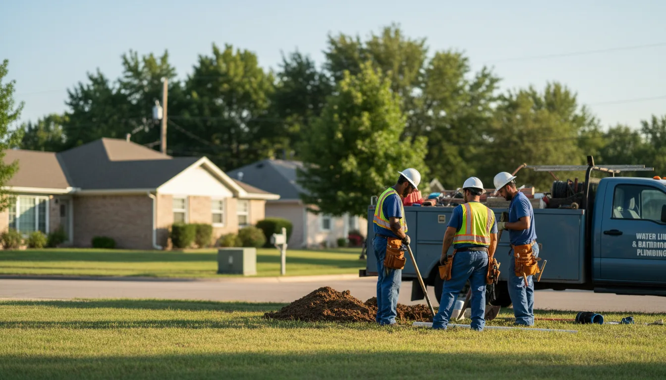 Residential water line and bathroom plumbing service in Delphia, KY